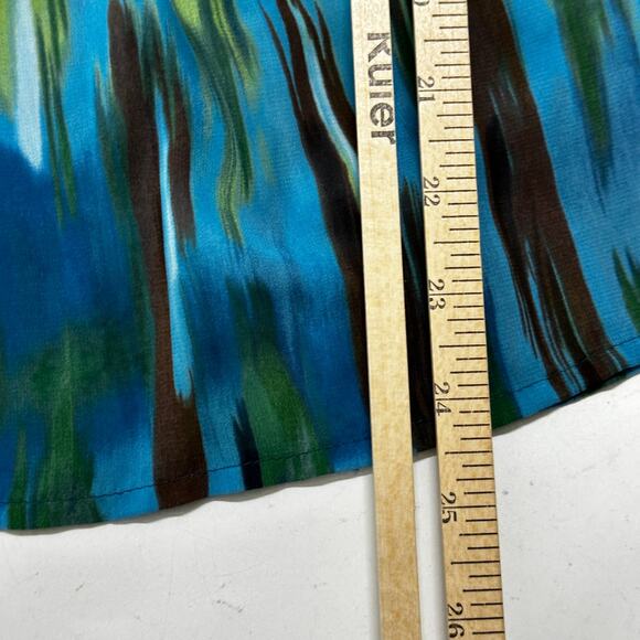 ANA A New Approach Women Babydoll Tunic Top Size L Green Blue Sheer Flowy FLAW - Picture 6 of 11